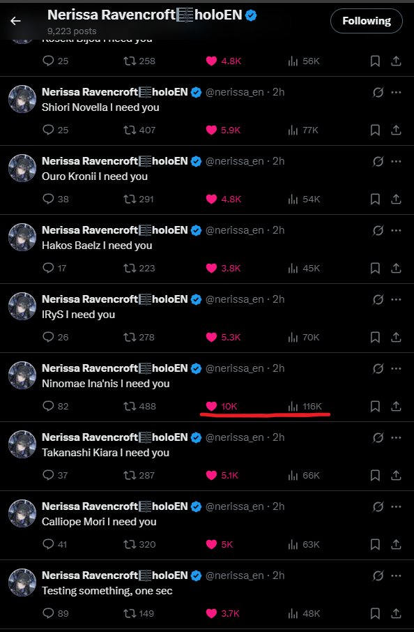 OneWayOnlyHim's tweet image. Why was Ina&apos;s &quot;I need you&quot; get so much more engagements, maybe Nerissa&apos;s words echoed through all the Takodachis
 #RissaLIVE #TAKOTIME