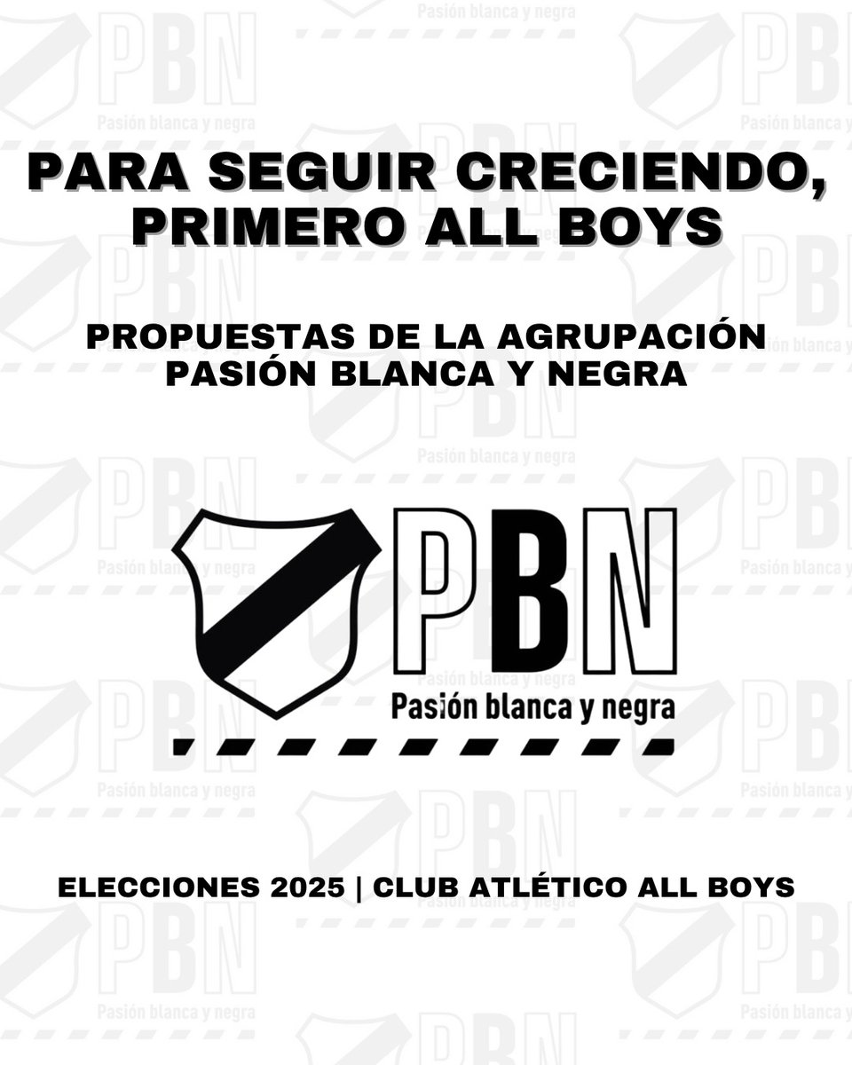 PasionByN1913's tweet photo. ✴️Presentamos nuestras propuestas para seguir haciendo crecer al club que amamos.

💪🏻 Porque cuando trabajamos con compromiso, planificación, gestión y transparencia, All Boys siempre gana.

🤍🖤 Para seguir creciendo, primero #AllBoys
                 https://t.co/gVNcEr21RB https://t.co/A0OtdEPG02