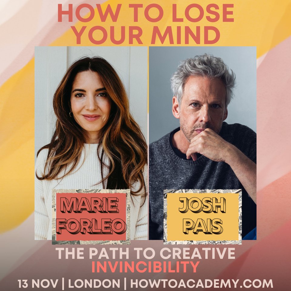 marieforleo's tweet image. You know that part of you that’s bold, brave, unstoppable?
Yeah, it’s time to bring *THAT* you back. 👏🔥👏
Josh and I are teaming up for a live event in London 🇬🇧 on Nov 13 designed to unlock your creative power.
If you’re ready to lose your mind (in the best way possible…