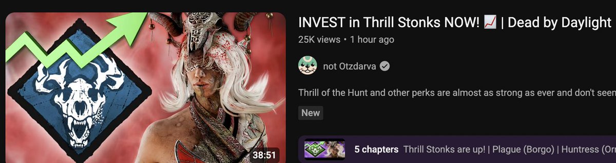 Otz is right about his latest video. Thrill is one of the strongest perks in the game and insanely underrated. This perk should be on every single totem build and totem builds are the strongest archetype in the game in my opinion. S+ Tier.
