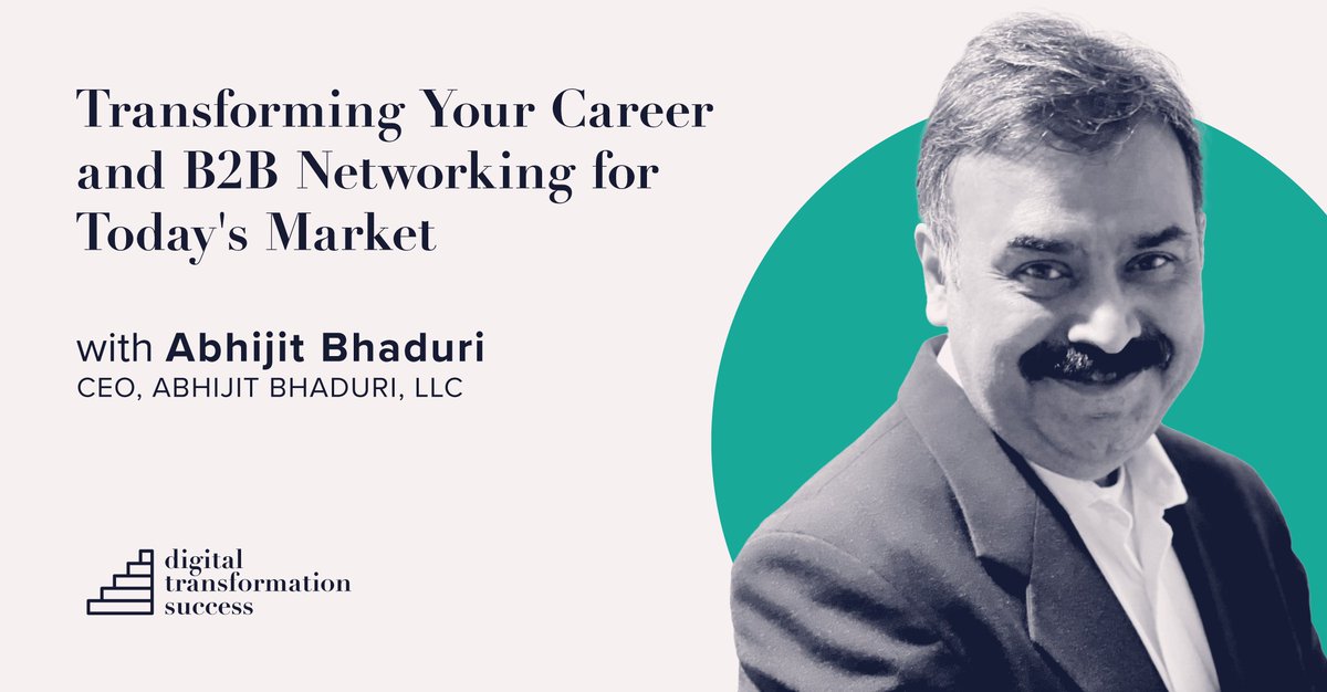 LittleBirdMktg's tweet image. &quot;Great organizations are built on great careers.&quot; On this episode of Digital Transformation Success, @AbhijitBhaduri shares powerful b2b networking insights with @LittleBirdMomma. Click here: bit.ly/41sTI0H
#digitaltransformationsuccess #podcastlife