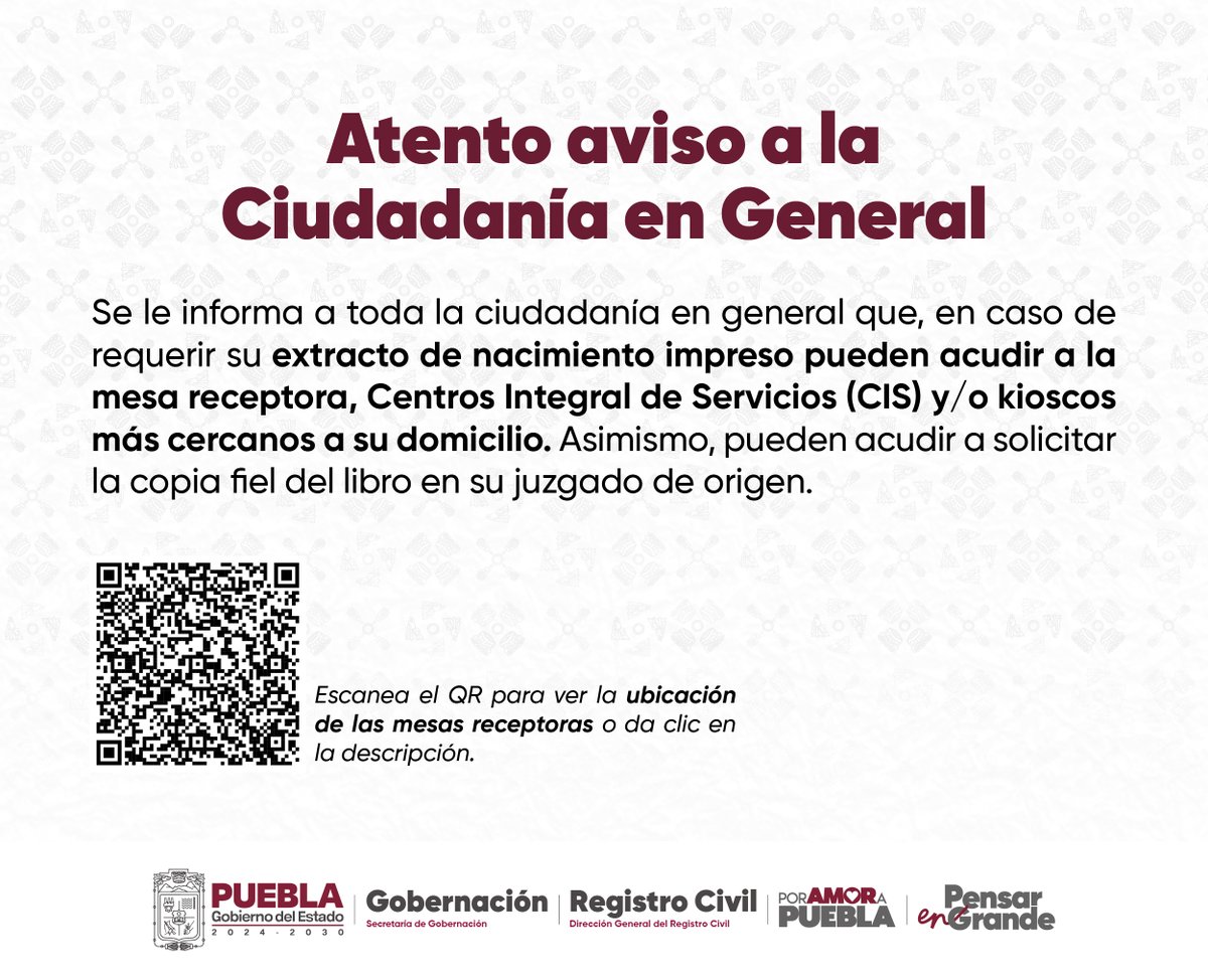 Registro Civil del Estado de Puebla (@rcivilpuebla) on Twitter photo 📄 ¿Tu acta está en plataforma nacional?
✅ ¡Puedes imprimirla!
📍Consulta dónde hacerlo en el siguiente link:
🔗 goo.su/Cl4xOsw
El <a href="/Gob_Puebla/">Gobierno de Puebla</a> trabaja #PorAmorAPuebla #PensarEnGrande 📄 ¿Tu acta está en plataforma nacional?
✅ ¡Puedes imprimirla!
📍Consulta dónde hacerlo en el siguiente link:
🔗 goo.su/Cl4xOsw
El <a href="/Gob_Puebla/">Gobierno de Puebla</a> trabaja #PorAmorAPuebla #PensarEnGrande