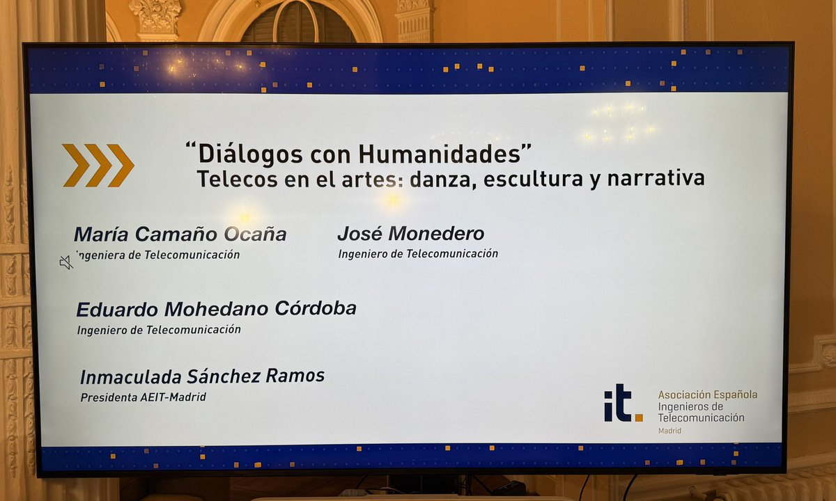 ¡Arrancamos Diálogos con las Humanidades: Telecos en el arte! 🎨💡

✨ Ingenieros y artistas exploran danza, escultura y narrativa.

📺 Si no estás aquí con nosotros, sigue el directo en nuestro canal de YouTube: youtube.com/live/95P0oOMGk…