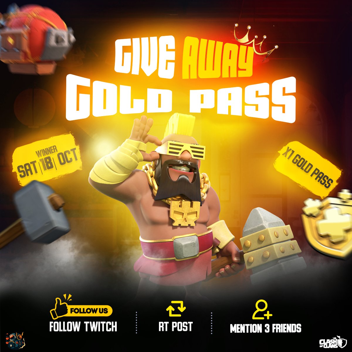Dark Soldiers Community (@dark_soldiersc) on Twitter photo 🎁 1x Golden Pass Giveaway 🎁
🎊 How to participate:
1️⃣Follow
<a href="/Dark_PeachC/">Dark Peach Community</a>
2️⃣Follow twitch.tv/keybersmith
3️⃣RT 👥 Post ❤️
4️⃣Mention 3 friends 👥
Winner announced on October 18th 🏆
Remember to validate your Twitch channel follow with a screenshot. 🎁 1x Golden Pass Giveaway 🎁
🎊 How to participate:
1️⃣Follow
<a href="/Dark_PeachC/">Dark Peach Community</a>
2️⃣Follow twitch.tv/keybersmith
3️⃣RT 👥 Post ❤️
4️⃣Mention 3 friends 👥
Winner announced on October 18th 🏆
Remember to validate your Twitch channel follow with a screenshot.