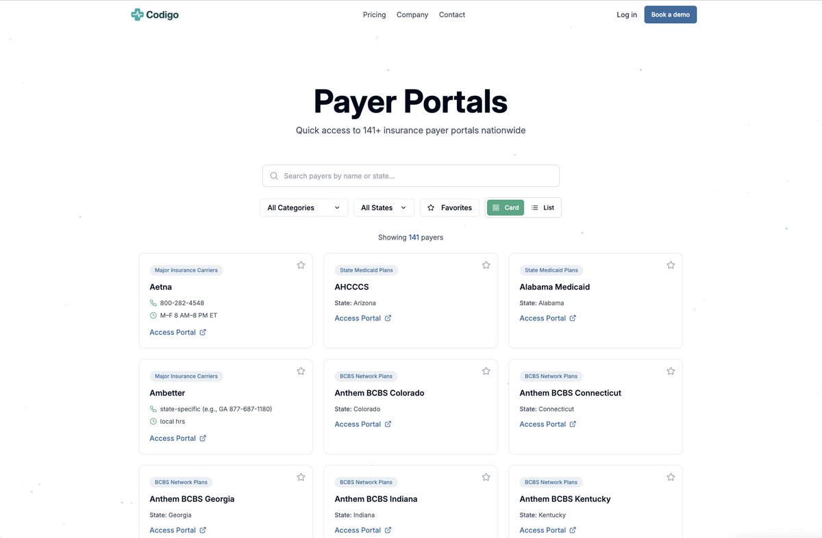 CodigoCare's tweet image. We just released some free medical tools/resources for billers... check out our payer portal browser, ICD code browser, and reason code browser!

codigo.care