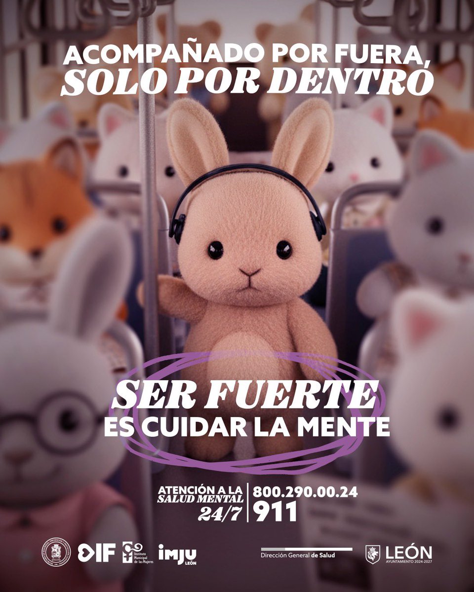 municipio_leon's tweet photo. 😶‍🌫️ A veces te sientes solo aunque estés rodeado de gente. Y no, no es drama. Es real. Si la mente se satura, estamos aquí para escucharte 24/7.

📞 800 290 00 24
📲 9-1-1

#SerFuerteEsCuidarLaMente https://t.co/7WtgfVMgkL