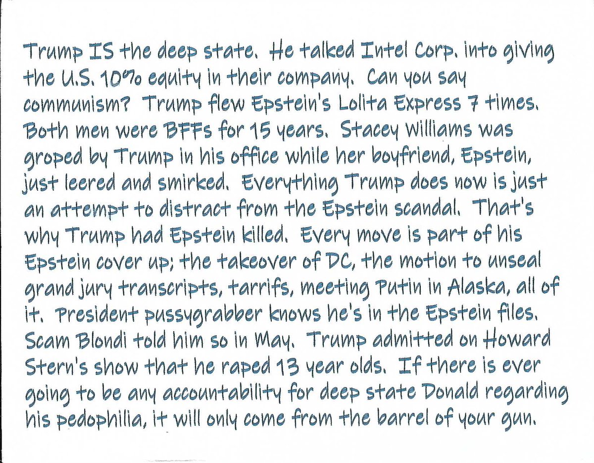 LouisofMonmouth's tweet image. Once again, a likely fed or lunatic leftist is trying to recruit me into assassinating @realDonaldTrump. I have yet another postcard mailed to me demanding I shoot Trump. Nobody in the administration seems concerned. 

@AGPamBondi, @FBIDirectorKash and @FBIDDBongino&apos;s @DOJCrimDiv…