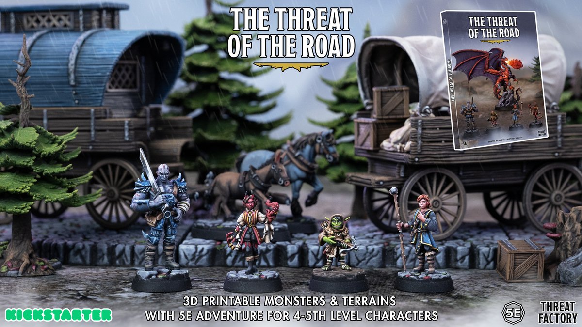 Threat_Factory's tweet image. We just launched our new Kickstarter: The Threat of the Road! A DnD 5e adventure filled with printable monsters &amp;amp; terrains✨

kickstarter.com/projects/matth…