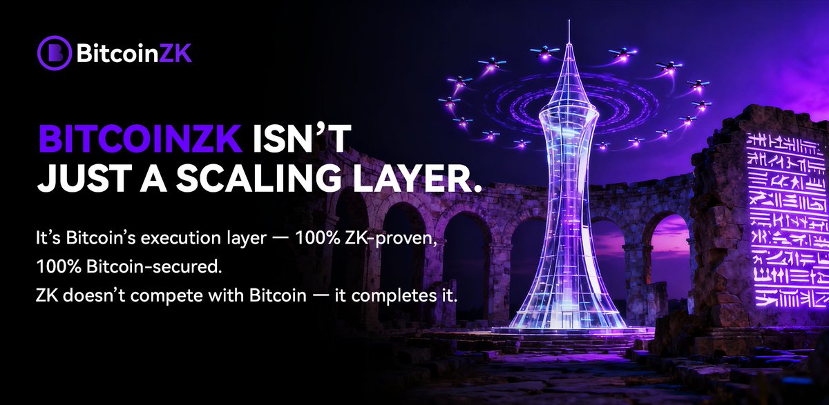 ZK_ZYRA's tweet image. BitcoinZK isn’t just a scaling layer.
It’s Bitcoin’s execution layer — 100% ZK-proven, 100% Bitcoin-secured.
ZK doesn’t compete with Bitcoin — it completes it. ⚡️
#BitcoinZK #ZKProofs #BitVM #Layer2 #BTC