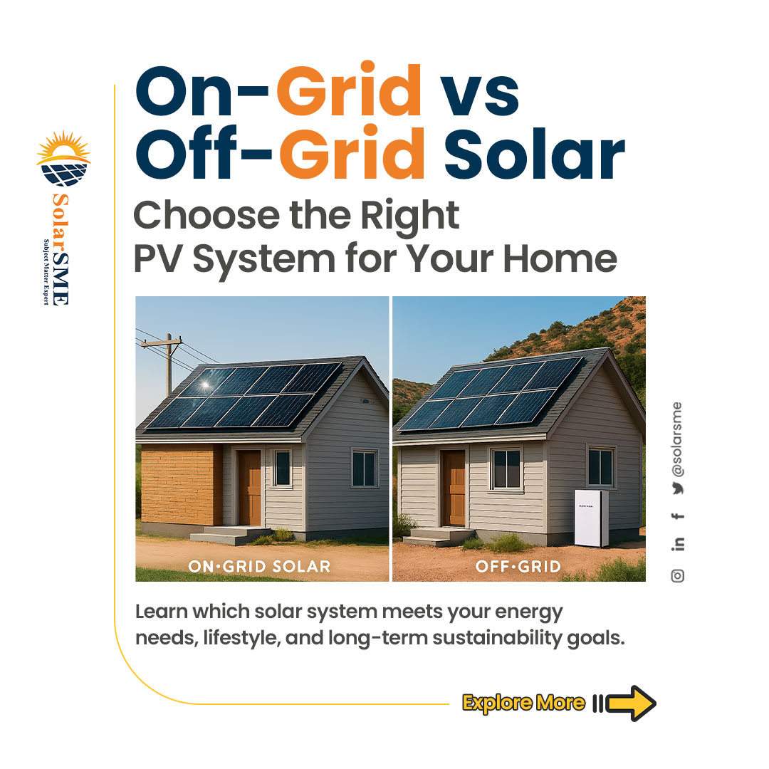 Solarsmeinc's tweet image. Choosing between on-grid and off-grid solar depends on your energy needs. Explore major factors to decide which system fits your lifestyle and maximizes savings.
Learn More: solarsme.com/on-grid-vs-off…
#OnGridSolar #OffGridSolar #SolarEnergy #HomeSolar