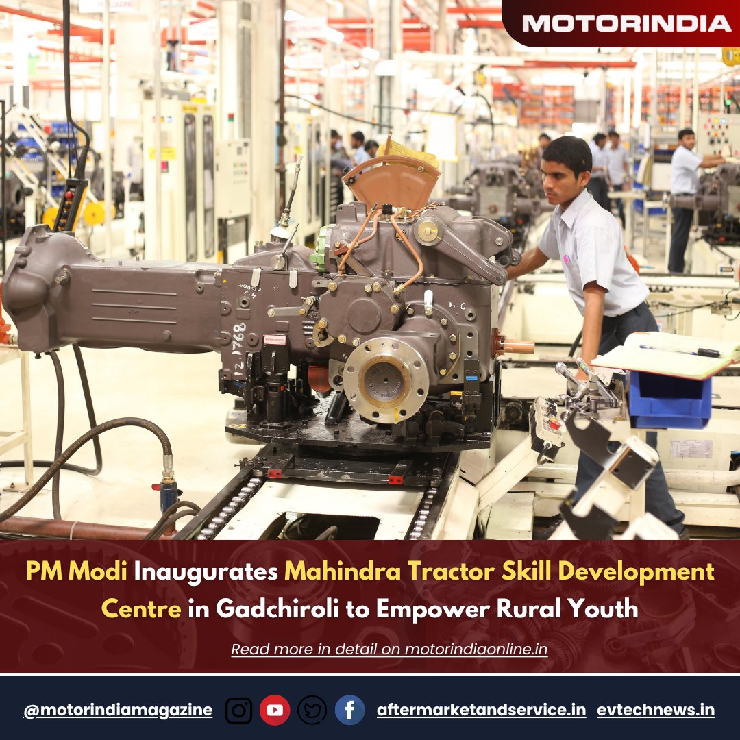 motorindiatweet's tweet image. PM Modi virtually inaugurated Mahindra Tractor’s Skill Development Centre in Gadchiroli, Maharashtra — empowering rural youth with industry-ready skills and new job opportunities.

𝐑𝐞𝐚𝐝 𝐌𝐨𝐫𝐞: motorindiaonline.in/pm-modi-inaugu…

#PMModi #MahindraTractors #SkillDevelopment