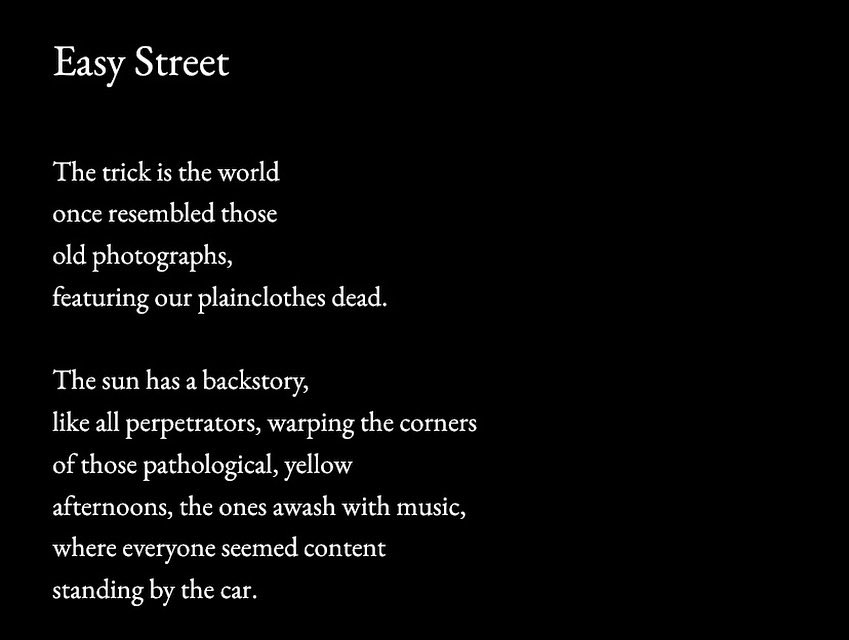 Easy Street, American poetry.