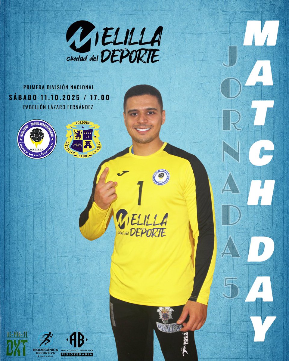 MELILLA CIUDAD DEL DEPORTE BALONMANO VV (@cdvvmelilla) on Twitter photo ⚔️Como cada semana una historia, un nuevo reto. Contamos con vosotros para disfrutar de un sábado de balonmano y emoción.🔥
🗓️ 11/10
🆚 <a href="/balonmanosalle/">Balonmano La Salle</a>
🏠 Pabellón Lázaro Fernández
🕔 🇪🇸17.00h 🇦🇷12.00h 🇨🇴10.00h
📺 youtube.com/live/Ej9wGzHDi…
¡1,2,3 melillenses! 💙💛 ⚔️Como cada semana una historia, un nuevo reto. Contamos con vosotros para disfrutar de un sábado de balonmano y emoción.🔥
🗓️ 11/10
🆚 <a href="/balonmanosalle/">Balonmano La Salle</a>
🏠 Pabellón Lázaro Fernández
🕔 🇪🇸17.00h 🇦🇷12.00h 🇨🇴10.00h
📺 youtube.com/live/Ej9wGzHDi…
¡1,2,3 melillenses! 💙💛