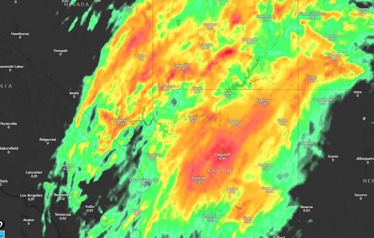 ASTracking's tweet image. Rain Accumulation until Saturday Morning and seeing some agreement where most of the rain will increase for Arizona and Some other areas so stay weather aware.