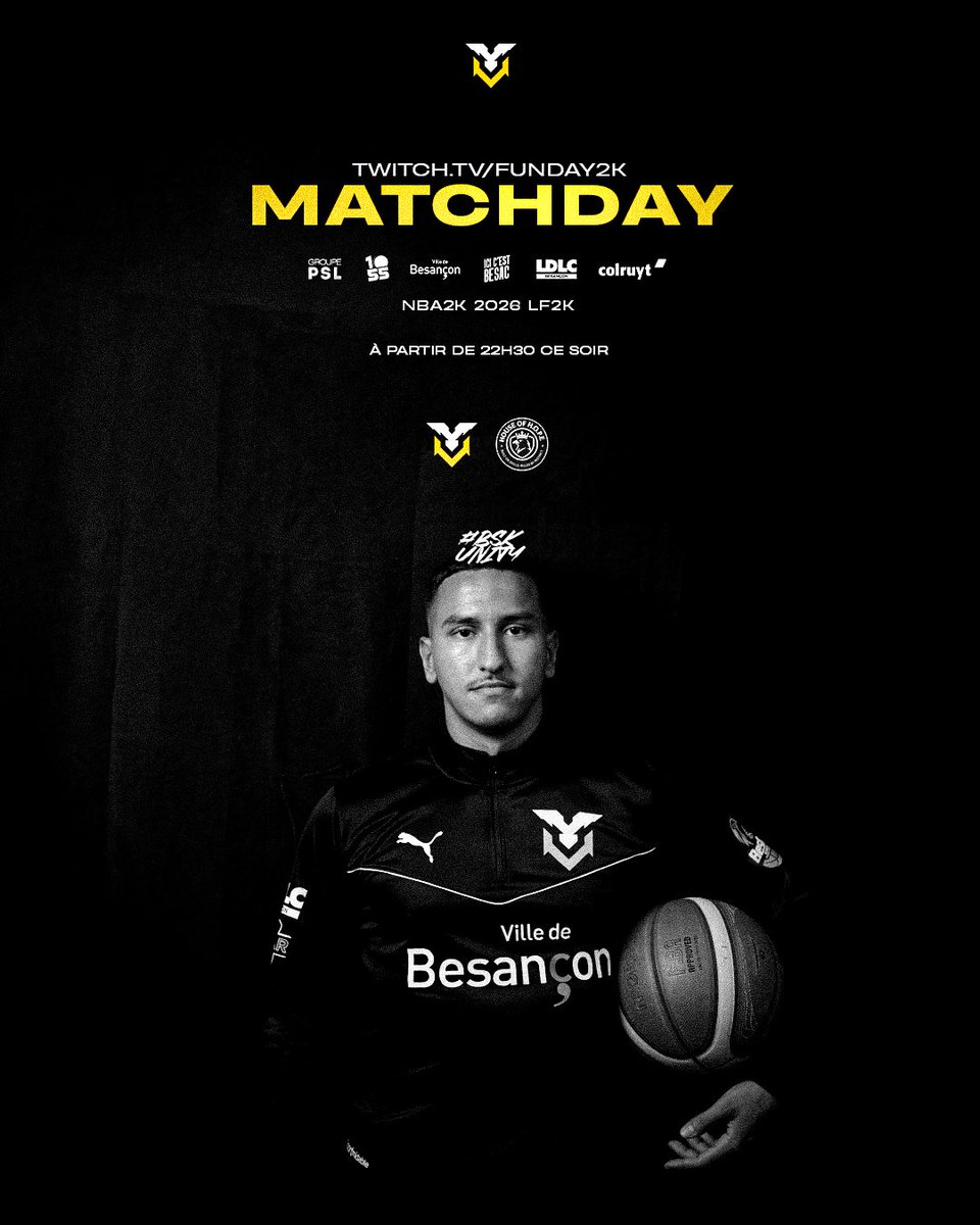 BSK ESPORT (@teambsk_) on Twitter photo MATCH DAY 🏀 
Nouveau match pour le 3-1 en LF2K 🇫🇷
On reset et on retrouve le chemin de la victoire 🎯
⏰ 22h30
🆚 <a href="/HouseOfHOPE2k/">House Of H.O.P.E</a>
📺 twitch.tv/funday2k MATCH DAY 🏀 
Nouveau match pour le 3-1 en LF2K 🇫🇷
On reset et on retrouve le chemin de la victoire 🎯
⏰ 22h30
🆚 <a href="/HouseOfHOPE2k/">House Of H.O.P.E</a>
📺 twitch.tv/funday2k