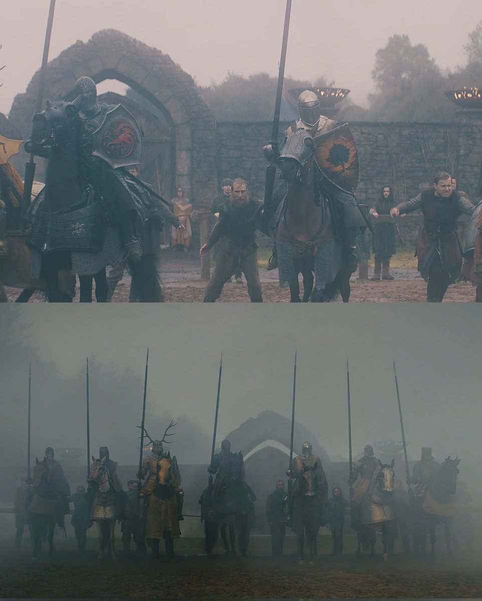 housethedragons's tweet image. Sor Duncan, príncipe Baelor Targaryen, Sor Lyonel Baratheon, Sor Raymun Fossoway, Sor Robyn Rhysling, Sor Humfrey Beesbury e Sor Humfrey Hardyng no Julgamento dos Sete em Ashford. ⚔️🥚