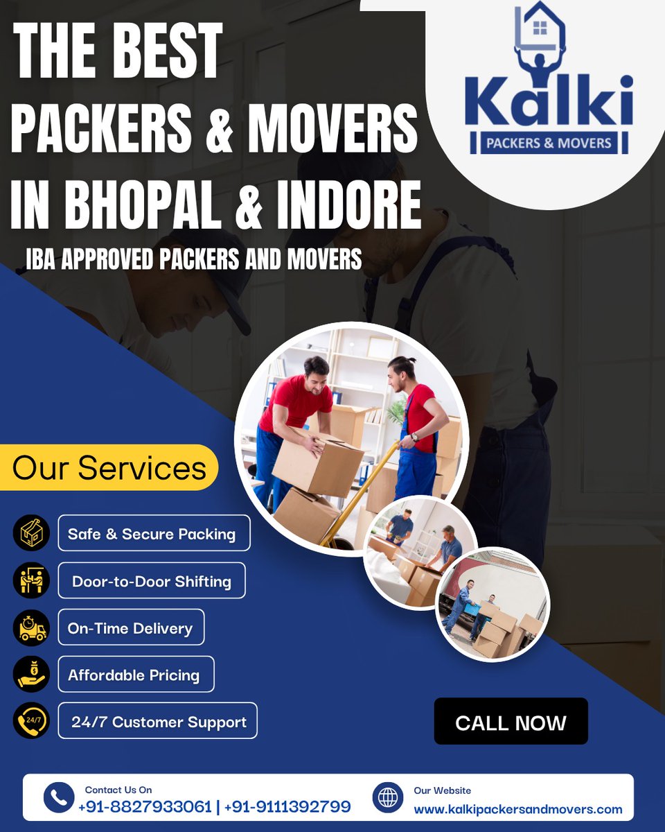 KalkiPackers's tweet image. Welcome to Kalki Packers and Movers. Your trusted moving partner and one of the top packers and movers in Bhopal &amp;amp; Indore.
📞 Contact us now at +91-8827933061 | +91-9111392799
 #PackingAndMoving #ProfessionalMovers #movingservices #bestmovers #HomeRelocation #Movers