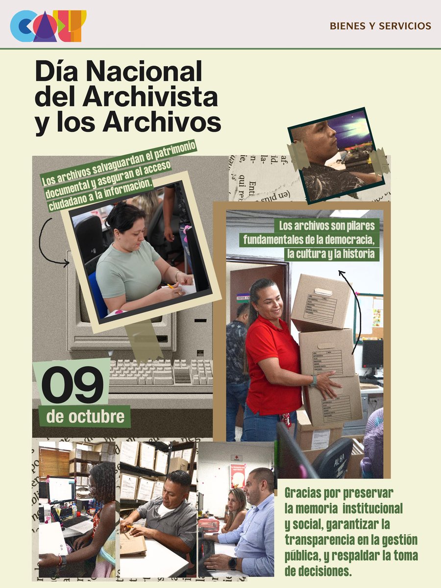 bienes_cali's tweet image. 📂 La Unidad de Bienes Servicios se une a la conmemoración del Día Nacional del Archivista y de los Archivos, fechas que resaltan la importancia de la archivística y la gestión documental en Colombia.

#AlcaldíaDeCali #Archivos #Archivista