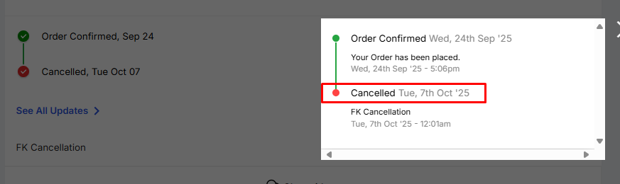 sumit10sumit's tweet photo. @flipkartsupport Cancelled for unknow reason !!!! https://t.co/QPNIDKxDtA
