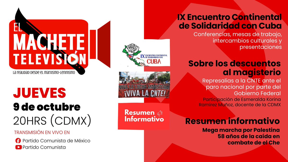 Esta noche en El Machete Televisión 8pm