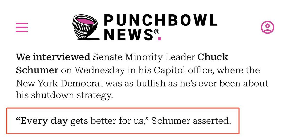 RepFrenchHill's tweet image. Schumer said the quiet part out loud: Senate Democrats think the shutdown is good politics.
Meanwhile, federal workers are working without pay, our troops won’t get a paycheck next week, and the federal services that seniors and veterans rely on are being delayed or suspended.…