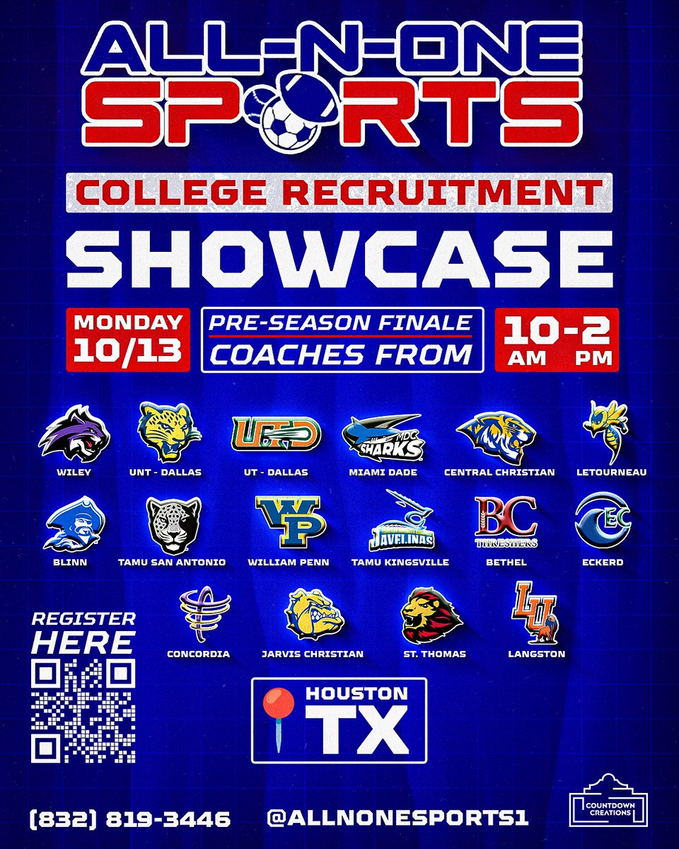 💥✅️Eckerd College (D2) <a href="/EckerdMBB/">Eckerd Tritons Men's Basketball</a> &amp; Coach Repay <a href="/JRepay4307/">Jesse Repay</a> will be flying ✈️ down to Houston &amp; partnering with the <a href="/AllNOneSports1/">All-N-One Sports Services</a> College Basketball Showcase for the 1st time 

October 13th
📍Houston, TX @ 10am

💎15+ Coaches
💎Less than 50 players

BE THERE‼️

Register: