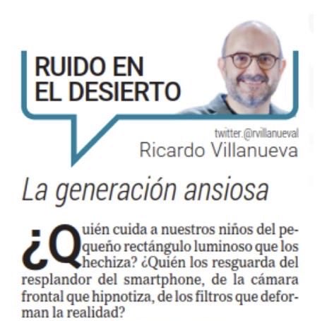 rvillanueval's tweet image. ¿Estamos criando niñas y niños conectados al mundo, pero desconectados de sí mismos? 

En mi columna de hoy en El @informador reflexiono sobre “La generación ansiosa” y la importancia de acompañar a niñas, niños y jóvenes en este mundo hiperconectado. 
Las y los invito a leerla y…