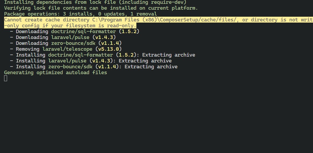 JaiveerChavda's tweet image. For all the #Laravel devs out there using Windows 💻
composer install — the most “productive” 5–10 minutes of every Laravel developer’s day 😅