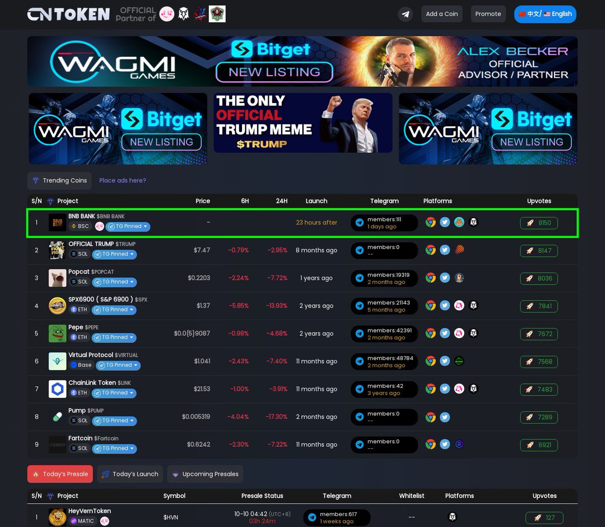 🚨 Trending Promo Alert
BNB Bank $BNB BANK 

0xE48FdD352F11290bD46967dc3EC7aaED70DA6C8D

t.me/BNB_BANK_BSC

<a href="/BNB_BANK_BSC/">BNB BANK</a> <a href="/CNTOKEN_io/">CNTOKEN.io</a>