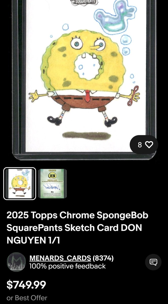 Looks like people are starting to find my sketchcards for <a href="/Topps/">Topps</a> Chrome SpongeBob 25th Anniversary! 

Congrats &amp; let me know if you're one of the lucky ones!