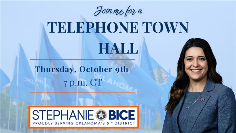 RepBice's tweet image. Join me for a Telephone Town Hall tonight at 7pm CT, with special guest @SenMullin. We&apos;ll give a brief update on what&apos;s happening in Congress, and then we will take your questions. Dial (833) 305-1731 to join the call.