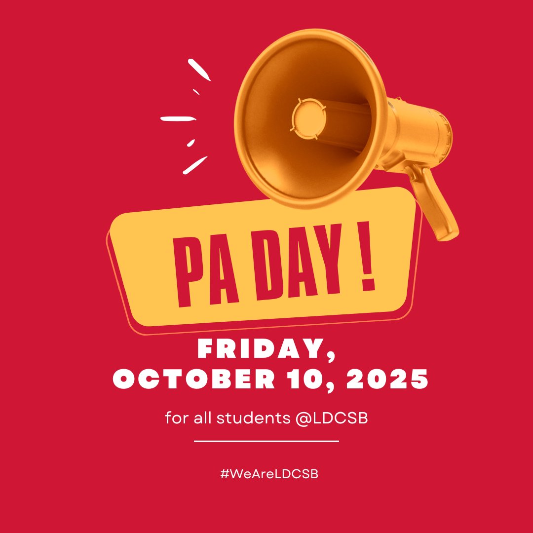 🚨 A reminder that TOMORROW (Friday, October 10) is an ALL Schools PA Day, so there is no school for all students <a href="/LDCSB/">London District Catholic School Board</a> #WeAreLDCSB