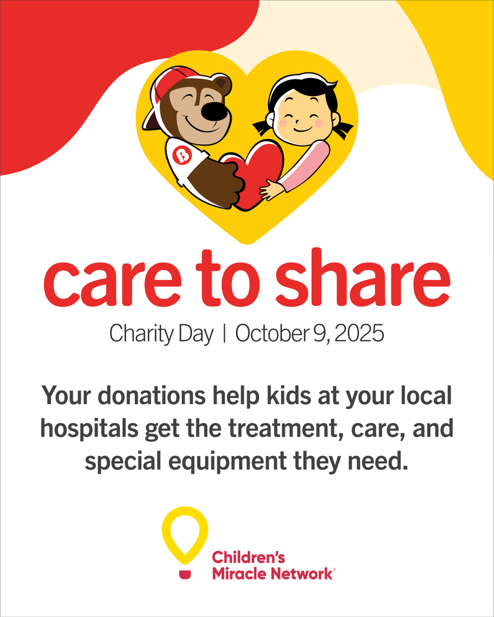 Today is Care to Share Day <a href="/TheBrick/">The Brick</a>! 💛❤️

Shop at The Brick to support McMaster Children's Hospital. Donations up to $25,000 will be matched—doubling your impact for kids and families nationwide.

Join us to help children get the care they need. #CareToShare @CMNCanada