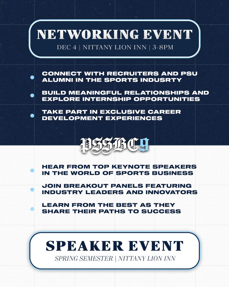 Two days. Countless opportunities. 💼

December 4th, meet recruiters &amp; alumni from across the industry
This spring, hear from game-changers shaping what’s next

Get ready to connect, learn, and level up your career in sports.🏟️