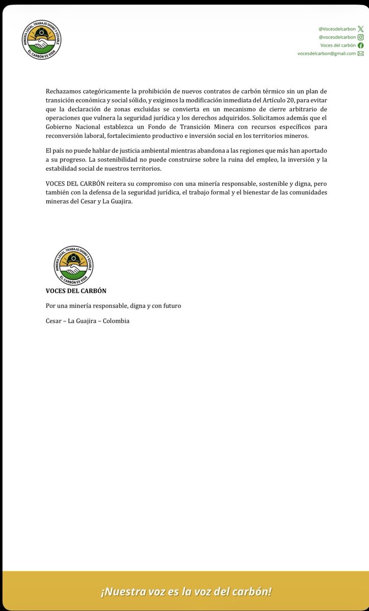 Josefjh's tweet photo. Somos Promineria 
#mineriaresponsable
@ABDELAESPRIELLA 
@Melquisedec70 
@Vocesdelcarbon 
@fenalcarbon https://t.co/eixmspecMY