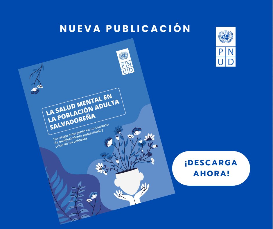 💚La salud mental importa.
En el #DíaMundialdelaSaludMental te invitamos a leer el nuevo estudio del #PNUDSV sobre el bienestar mental de la población adulta en 🇸🇻.
📘 Descárgalo aquí🔗shorturl.at/2evup
#50AñosPNUDSV <a href="/MargutCanda/">Maribel Gutierrez</a> <a href="/PNUDLAC/">PNUD América Latina y el Caribe</a> <a href="/BradeKryssia/">Kryssia Brade</a> <a href="/ONUElSalvador/">ONU El Salvador</a>