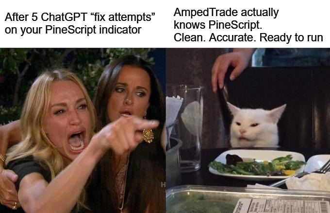 AmpedTrade's tweet image. Everyone trying to fix their TradingView indicator after 5 ChatGPT attempts 😭
AmpedTrade actually knows PineScript.
Clean. Accurate. Ready to run ⚡
👉 Follow @AmpedTrade — early access coming soon
#TradingView #PineScript #AItools