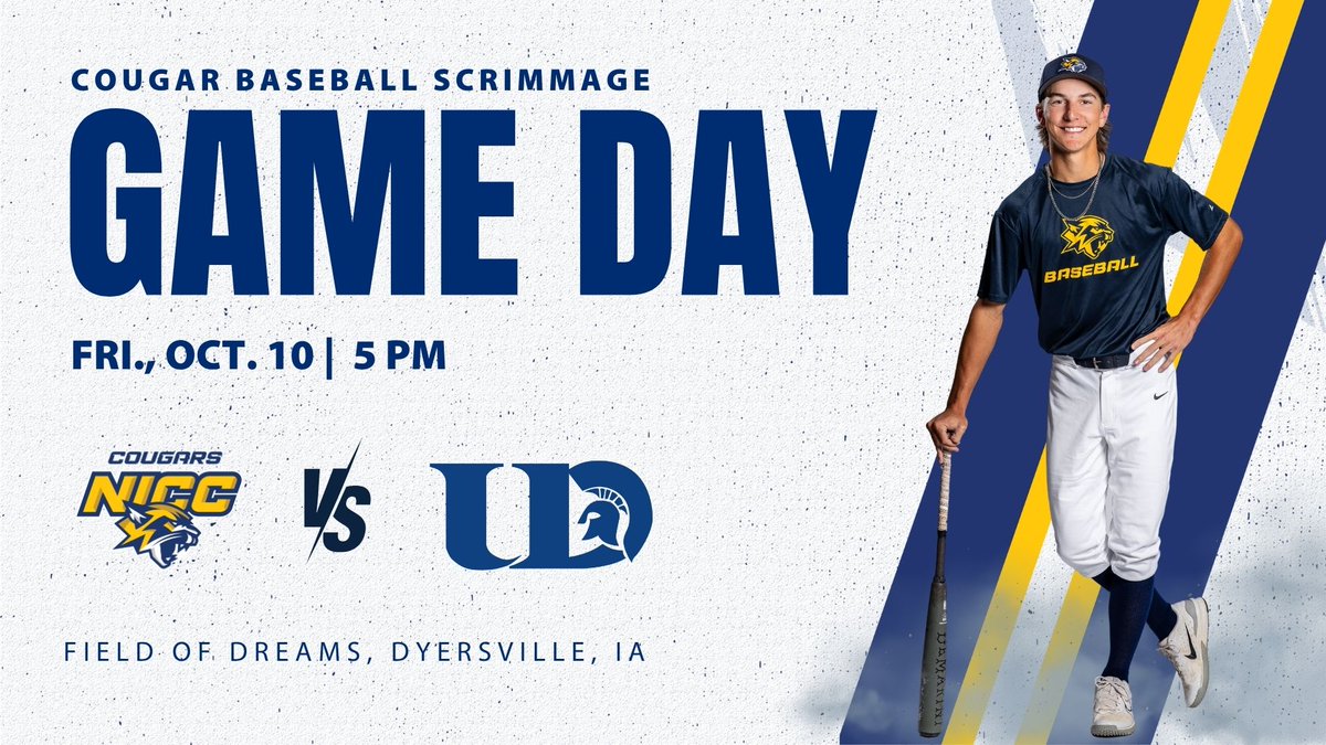 nicc_bsb's tweet photo. It's FINALLY Field of Dreams game day against @UD__Baseball! First pitch is 5 pm, but the tailgate starts at 3, so make a full afternoon of it!

Let's make this a night we won't forget! #GoCougars #NICCAthletics https://t.co/nBaoh85T8A