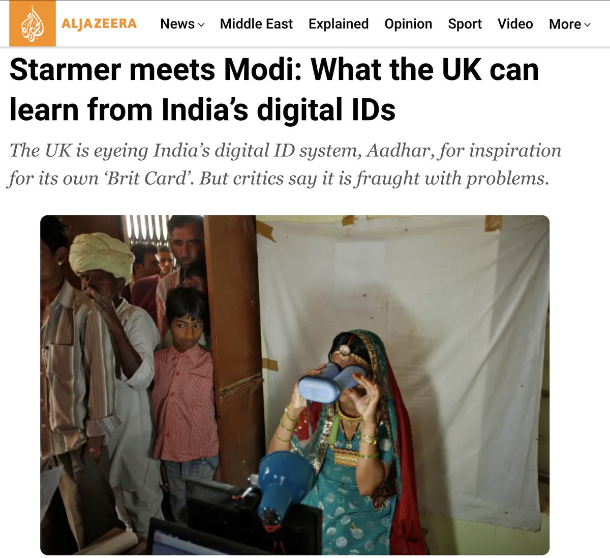 BigBrotherWatch's tweet image. India’s massive biometric ID system is a case study for a FAILED digital ID system.

🔒 Personal data of a billion citizens was sold online for just £6 as a result of a breach - this included names, home addresses, phone numbers &amp;amp; photos

🍽️ People have starved to death after…
