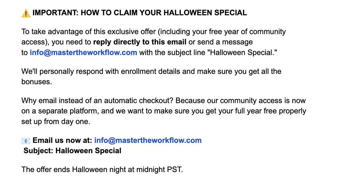 Master the Workflow is $200 off until Midnight on October 13th. Email them to take advantage. #postchat