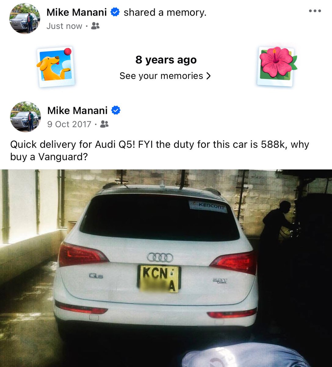 Some 8 years ago, duty for an Audi Q5 was 588k, today its more than doubled for a B9 Q5…