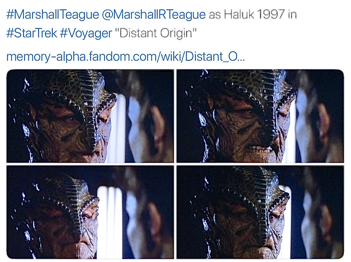 MarshallRTeague's tweet photo. #TBT #ThrowBACKThursday
w #SciFi #TvShow #StarTrek #Voyager
Ep #DistantOrigin
Truly new meaning of crawling n2 #Character as a humanoid lizard aka Voth https://t.co/T2ASMFnpB5