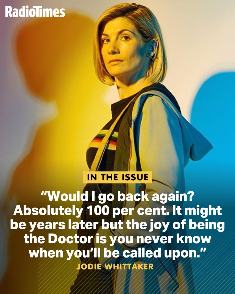RadioTimes's tweet image. Renowned for being the first woman to take on the iconic role of the Doctor, Jodie Whittaker reveals she&apos;d return to the TARDIS in a flash – &quot;I&apos;ve never loved a job more than I did Doctor Who,&quot; she tells RT. 🤖💫

Read the full interview inside this week&apos;s issue or click the link…