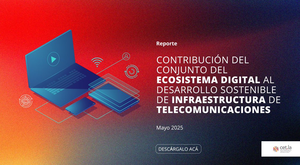 ¿Ya están list@s para el finde? Les recomendamos la lectura de nuestro último reporte "Contribución del conjunto del ecosistema digital al desarrollo sostenible de infraestructura de telecomunicaciones". Sostenibilidad, asimetrías, regulación y más.

🔗 cet.la/estudios/cet-l…