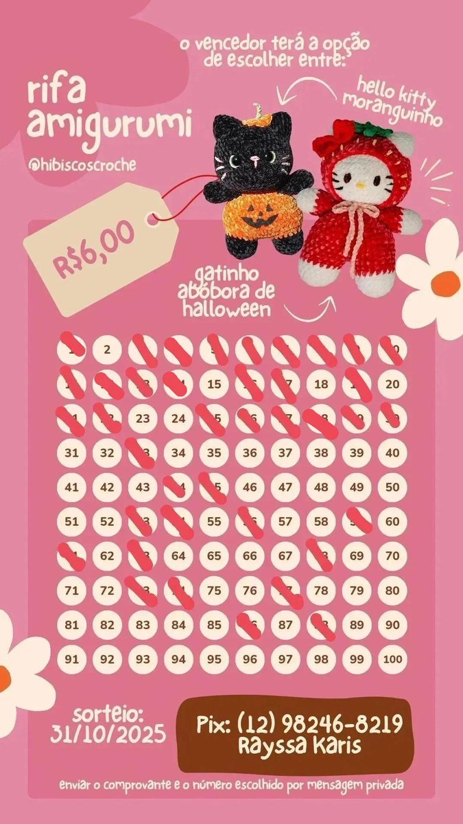 hibiscoscroche's tweet image. dominik tá esperando vc comprar a rifa...