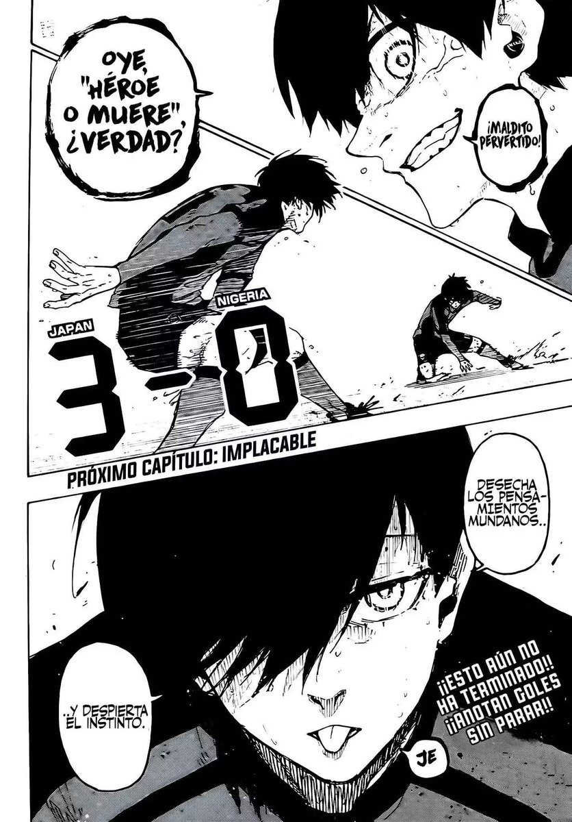 🚨PREVIEW del CAPÍTULO 321 de BLUE LOCK:
¡El gol de Rin es una explosión! ¡La ofensiva imparable de Japón aplasta a Nigeria!

📩Título: Implacable 

¿Tendremos un último gol? 👀

(Este es el último capítulo del Tomo 36 del Manga, y posiblemente el último del partido Vs Nigeria)