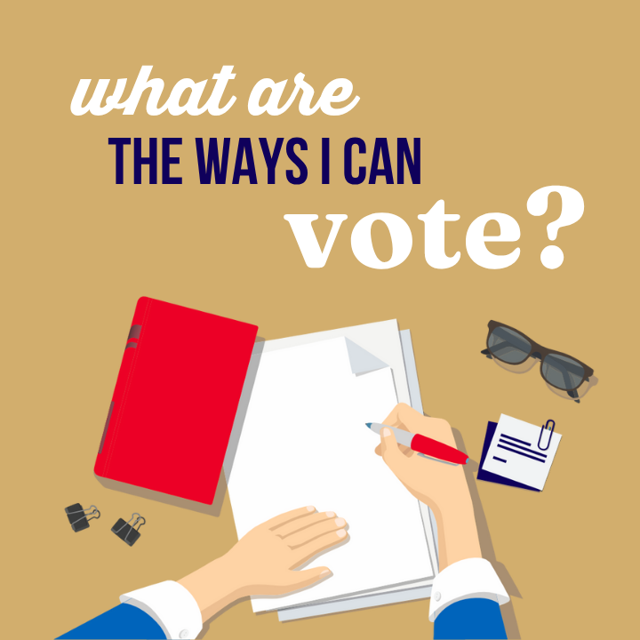 When it comes to voting, you have options. You can cast your ballot: 
By mail
In person during early voting
In person on Election Day  
Learn more about your voting options bit.ly/47EmjTb 
#MailInVote #EarlyVoting #Election2024