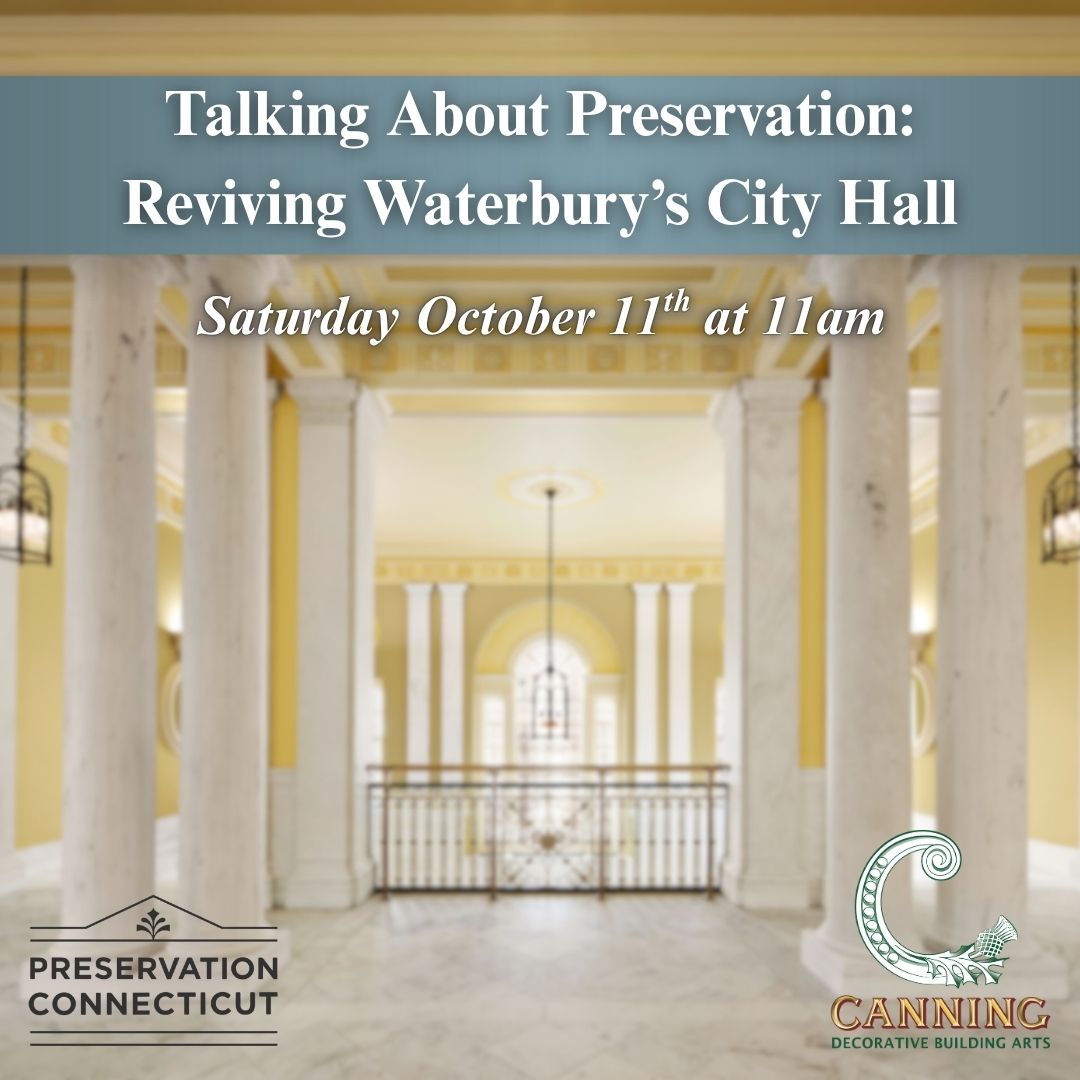 A reminder that this Saturday at 11 am, <a href="/PreservationCT/">PreservationConnecticut</a> will be hosting a tour of the restored Waterbury City Hall and presentations featuring Canning's Principals, John Canning and David Riccio, and DeCarlo &amp; Doll's architect Bob Grzywacz. We hope to see you there this Saturday!