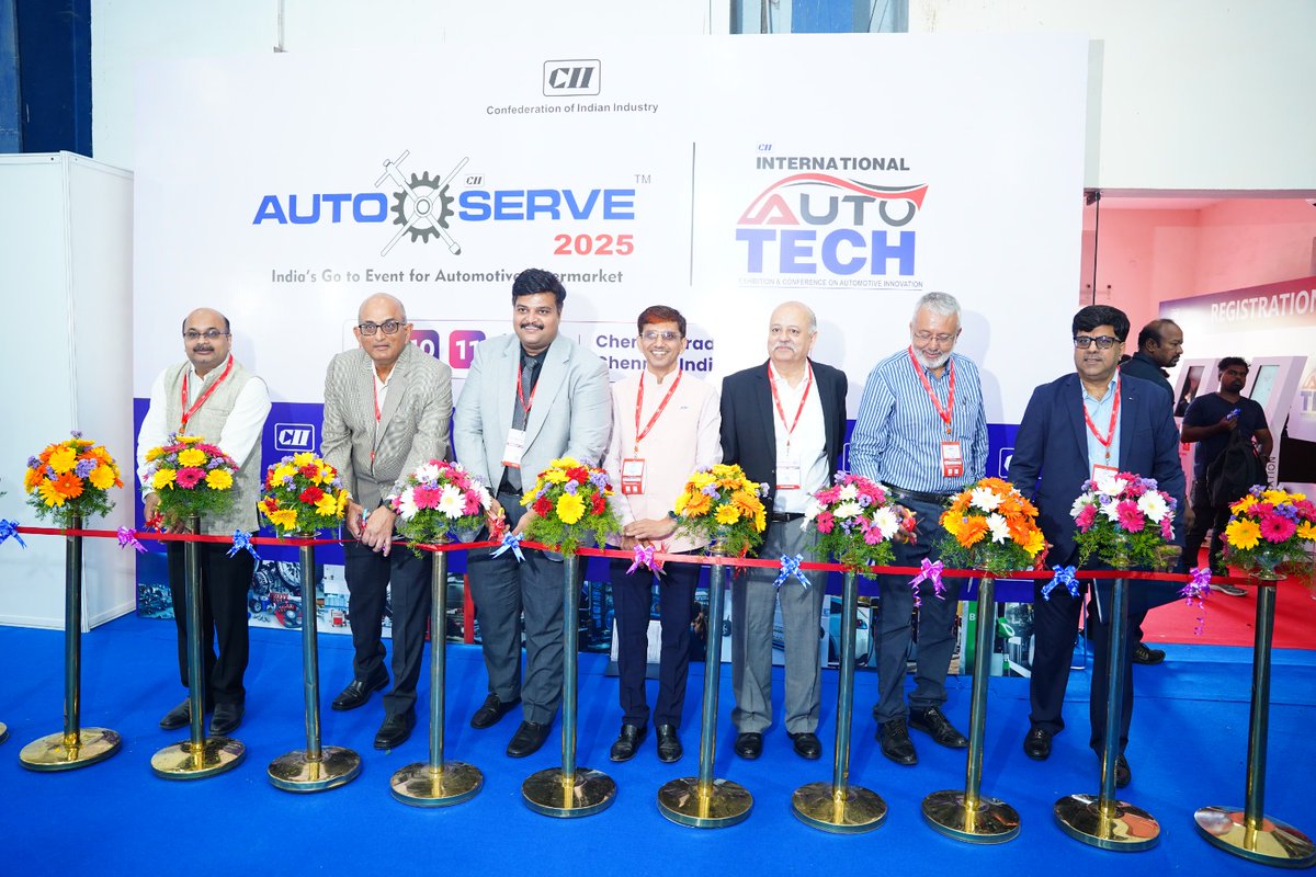 CII4SR's tweet image. CII 𝐀𝐮𝐭𝐨𝐒𝐞𝐫𝐯𝐞 &amp;amp; 𝐀𝐮𝐭𝐨𝐓𝐞𝐜𝐡 25 Expo kicks off in Chennai! Showcasing innovation, integration &amp;amp; intelligence in India’s automotive aftermarket with 75+ exhibitors, Japan Pavilion, AI &amp;amp; EV demos.

@FollowCII @CIIEvents @CII4SR

#CII #AutoServe25 #AutoTech #Aftermarket