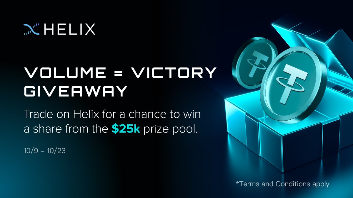 HelixMarkets's tweet image. Volume = Victory Giveaway

Every $1,000 traded on the Everything Exchange brings you closer to a slice of the $25k prize pool.

Perp season is here — trade where the real action is. 🔥
